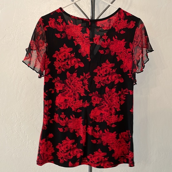 Adele & May red and black floral blouse, size: S, never used - Picture 3 of 3